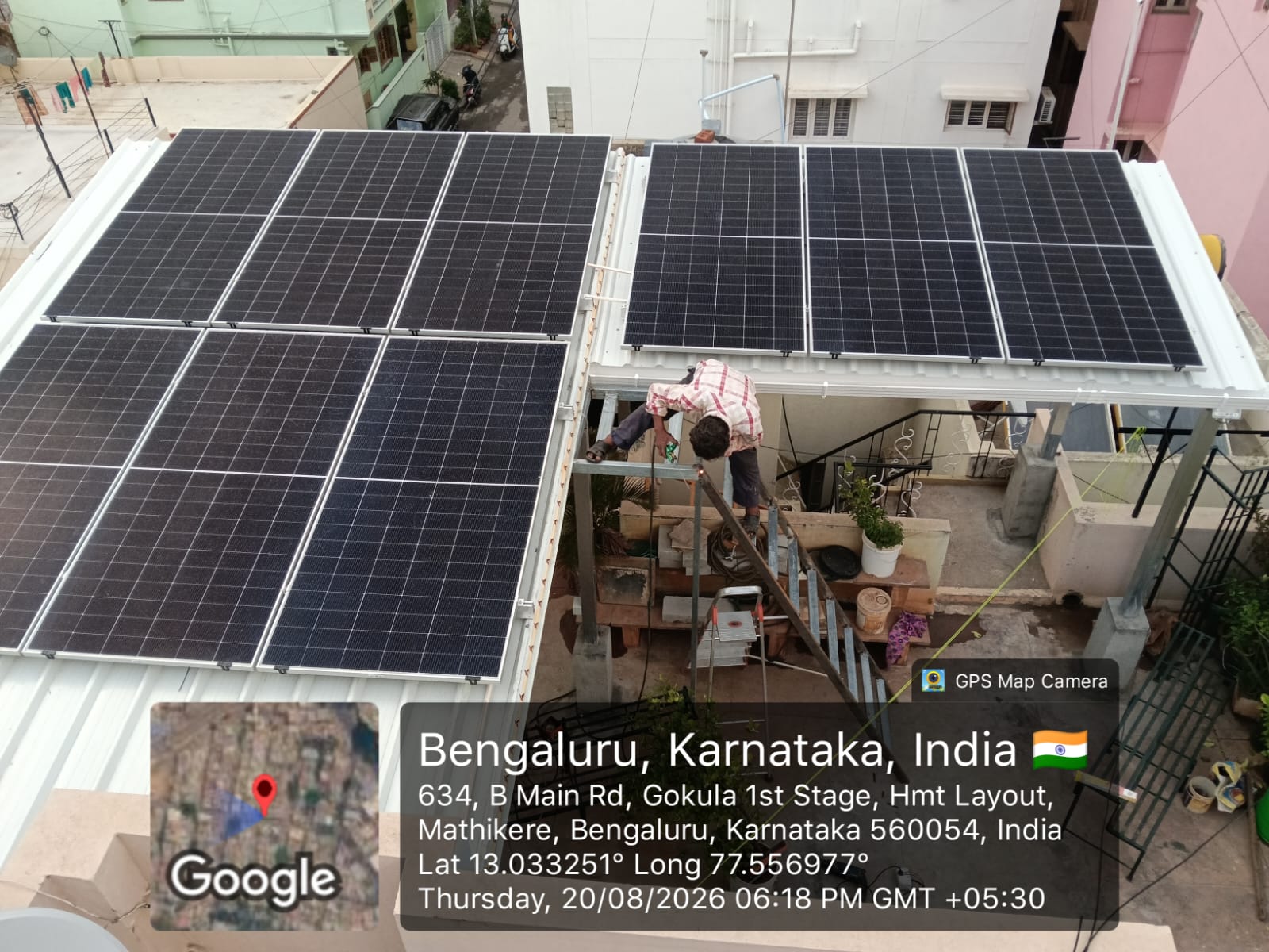 Mathikere rooftop solar installation in Bengaluru